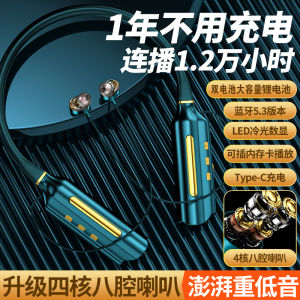 New 2025 Wireless Bluetooth Earphones Intelligent Voice Control Large Capacity 12000mAh Ya Xin Long Neckband Stereo Sound