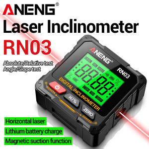 ANENG | ANENG RN03  Inclinometer 0.05°Resolution Laser Level Angle Gauge with 4-Sided Magnet LCD Backlight Rechargeable 350mAh Battery