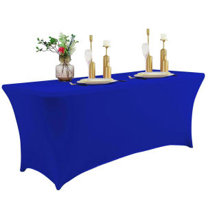 ผ้าคลุมโต๊ะครัวแบบสแปนเด็กซ์ 2 ผืน ขนาด 4/6 ฟุต กระชับพอดี ซักได้ ผ้าคลุมโต๊ะแบบยืดได้ สำหรับงานเลี้ยงที่บ้าน งานแต่งงาน งานจัดเลี้ยง