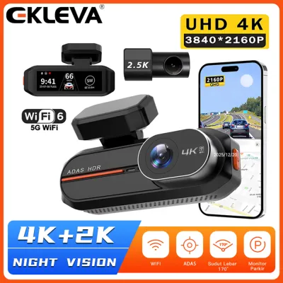 EKLEVA Ultra HD 4K Dash Cam Car DVR 2.5K Rear Dash Cam Mini WIFI DVR Black Box Room Night Vision