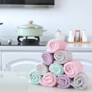10pcs Soft Absorbent Cleaning Rags - Multi Household Wipes for Dishes & Bathroom Quick-Drying Hand Towels Reusable Dishcloths.