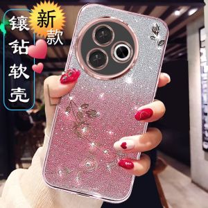Vivoy300i Womens New Model Silicone Phone Case Full Cover Sparkling Diamond Anti-Fall Luxury Thin Soft Back Cover Gradient Color