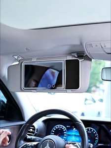 MIRRORKU Sunvisor Makeup Mirror LED light mode touch screen rechargeable usb led