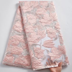 Fashion Red Tulle Lace Material African Gilding Lace Fabric 2023 French Jacquard Brocade Lace Fabric For Wedding Party S2392