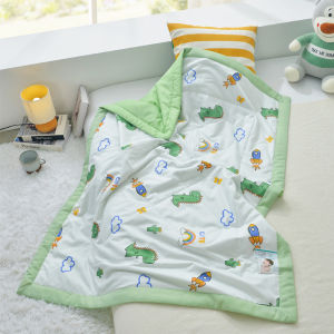 Washable Thin Summer Quilt for Children Baby Kindergarten Napping Air Conditioned Light Weight Polyester Fiber Fill Quilt