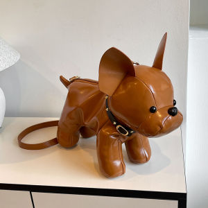 กระเป๋าคาดไหล่รูปสุนัขแฟชั่นสำหรับเด็กชายและเด็กหญิง กระเป๋าสะพายข้างแบบสะพายข้าง สไตล์การเดินทางแบบลำลอง