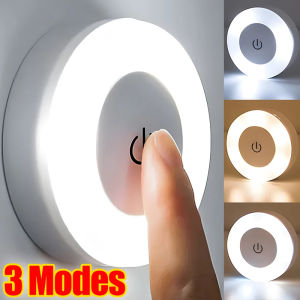 LED Touch Sensor Night Light Portable USB Rechargeable Magnetic Base Wall Light 3 Modes Bedroom Living Room Dimming Night Lamp