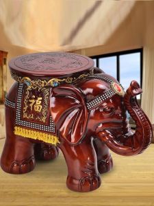Nordic Redwood Elephant Shoe Bench Home Decorative Floor Standing Piece Living Room Decor Moving Gift Entrance Creative Shoe Bench