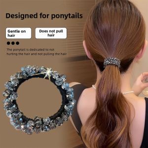 Luxurious Water Diamond Hair Ties Bracelets Dual-Purpose Elegant Ladys Hair Accessories Sweet Style Fashionable Hair Bands