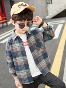 Trendy Plaid Long Sleeve Boys Shirt Spring Autumn Casual Fashionable Outerwear Childrens Clothing Tagkita Brand