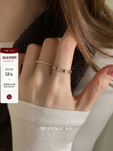 Suzyacc Kr Caramel Taro Colorful Drip Glaze Ring for Women Luxury Sensation Finger Ring Small Niche Design Alloy/Plated Silver/Plated Gold