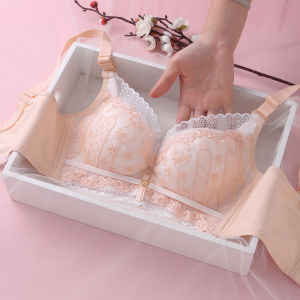 ชุดชั้นในลูกไม้เซ็กซี่ ไร้โครง ช่วยยกกระชับ ป้องกันหน้าอกด้านข้าง ชุดชั้นในสตรี ชุดชั้นในลายดอกไม้ ชุดชั้นในฤดูใบไม้ร่วง