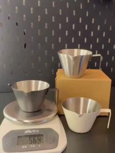 1/3 Chiếc Cốc Đo Bằng Thép Không Gỉ 3.5oz Cà Phê Shot Cup Có Tay Cầm Cân Chính Xác Cho Espresso Sữa Latte Art Baristas Dụng Cụ