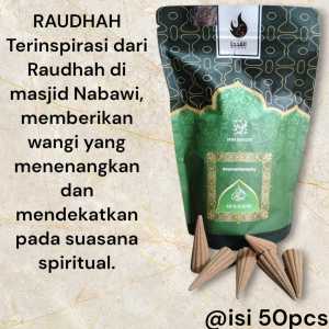 Buhur Dupa kerucut Qodha aroma Ar-raudhah isi 50 pcs pengharum ruangan aromaterapi dupa bukhur Original