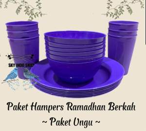 Hampers Paket Isi Piring  Gelas  Mangkok Plastik ( 1 Paket Isi 18 Pcs )