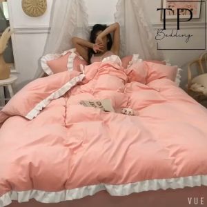 bộ chăn ga gối cotton poly viền bèo chăn ga gối đệm viền bèo đầy đủ mẫu mã kích thước