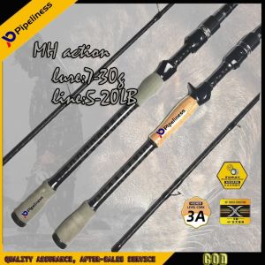 Pipeiness Cần Câu Máy Ngang Quay 2.1M T800 Carbon 2Tip MH Action Lure 7-30G Dây: 5-20LB X-cross Carbon Cần Câu Lure