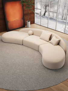 New Arrival Curved Moon Sofa Accessible Luxury Shaped Beauty Salon Wine Shop Lobby Office Rest Area Business Reception