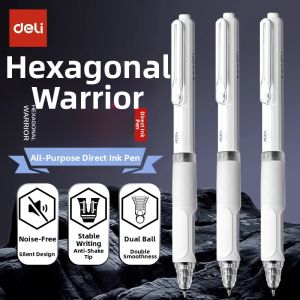 deli | Quick Drying Student Six-Sided Low Center ST Tip Smooth Dual Ballpoint Pen