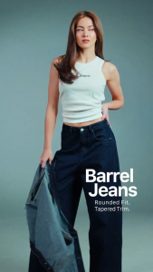 BENCH- YPD0915 Womens Wide-Leg Denim Barrel Jeans