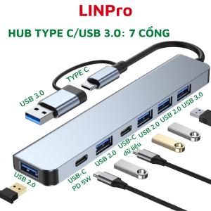 Hub USB 3.0/Hub Type C Hdmi đa năng cổng chuyển đổi chia cổng USB-C mở rộng kết nối cho Laptop PC Macbook - LINPRO