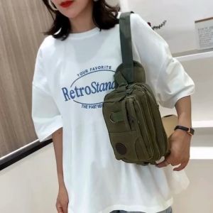 (GDx) กระเป๋าแฟชั่น กระเป๋าพ่อค้าแม่ค้า กระเป๋าคาดอก กระเป๋าคาดเอว เนื้อผ้าแคนวาส มีทั้งหมด 4 สี