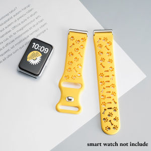 Hollow-out Dog Paw Silicone Strap for Samsung Galaxy Fit 3 Adjustable Sport Wristband for Galaxy Fit 3 Women Bracelet