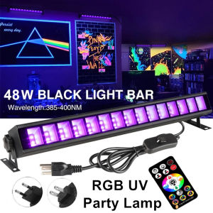 Angelila Đèn LED UV Màu Đen Đèn Rửa Tường LED RGB NGOÀI TRỜI Thanh Đèn Đen 48W Có Phích Cắm & Công Tắc EU Hoặc Mỹ Đồ Dùng Phát Sáng Trong Bóng Tối Cho Đèn Sân Khấu Halloween Sơn Cơ Thể poste Huỳnh Quang Và Vv