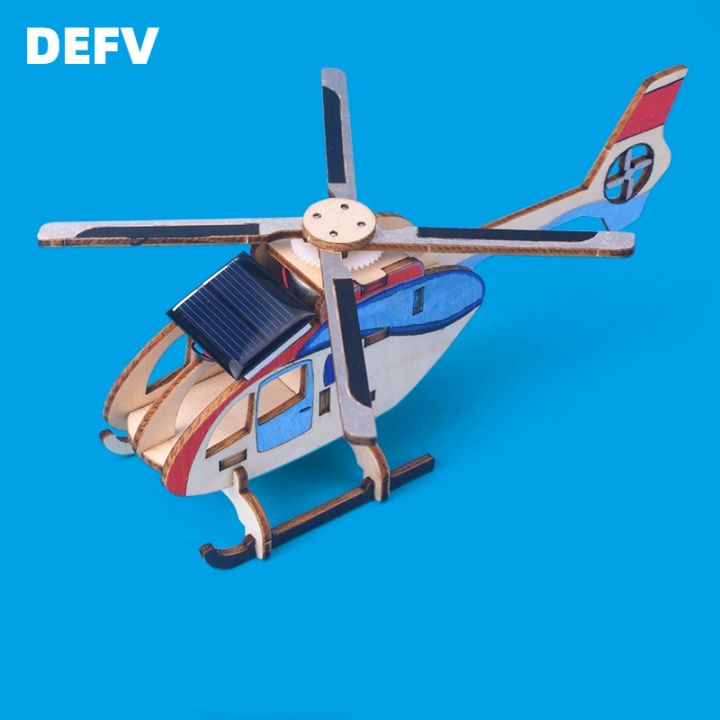 Wood DIY aircraft, solar powered helicopter technology, small