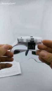 H16: พร้อมส่ง- แว่นตา แว่นขยาย แว่นขยายอ่านหนังสือ แว่นขยายมีไฟ LED เปลี่ยนได้ 5 เลนส์ แว่นตาขยาย แว่นช่าง ต่อขนตา สลัก