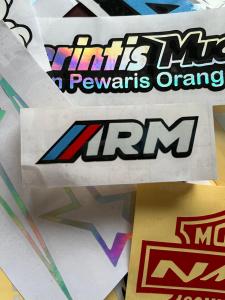 stiker cutting logo timbul ARM bisa custom