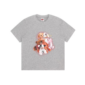 เสื้อยืดแขนสั้นทรงหลวมสไตล์ใหม่สำหรับฤดูร้อน ผ้าขนแกะ 3 มิติ ลายผีเสื้อ ทรงหลวม คอตั้ง สไตล์ใหม่ สำหรับผู้ชาย F426