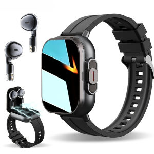 [2in1 Smart Watch] 2in1 TWS Earbuds Earphone Smart Watch | High Quality Wireless Call Sports Tracker Music Play Message Reminder And Display | Smartwatch Compatible with Android And IOS Smart Watches for Halloween And Christmas Gifts