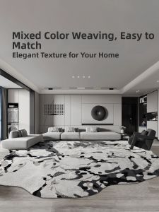 SoFINO | Elegant Minimalist Black and White Abstract High-End Carpet
