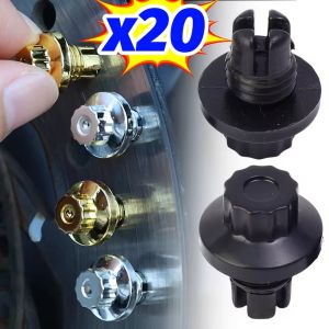 20PCS Car Hub Screw Caps Wheel Hub Decorative Plastic Flat Head Screws Anti Rust Protection Cover Auto Rims Hubs Styling Accessories
