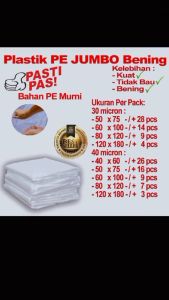 Plastik PE Jumbo Tebal Premium | 1 Pack | Non Recycle | Kantong Plastik Serbaguna
