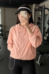 Áo khoác dù thể thao nữ có mũ kiểu áo gió nhăn phom rộng 2 lớp cao cấp chống nắng gió tốt - AG1