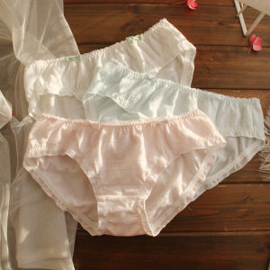 แพ็ค3ตัวกางเกงในผ้าฝ้ายล้วนสไตล์ญี่ปุ่นกางเกงในทรงสามเหลี่ยมเอวต่ำสำหรับนักเรียนโบว์น่ารักใส่สบายระบายอากาศสดใสน่ารัก