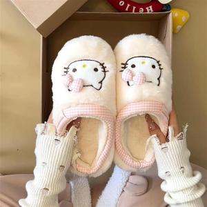Dép Bông Kitty Ấm Áp Thời Trang Đa Năng Chống Trượt Mùa Đông Dùng Trong Nhà Phong Cách Ngọt Ngào Dành Cho Nữ Mẫu Mới 2025
