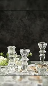 Nexlent European Vintage Crystal Glass Candle Holders Romantic Ornaments Candle Holder Home Decoration