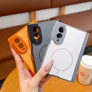 Z Fold8 Wide for Magsafe Magnetic Matte Case for Samsung Galaxy Z Fold 8 Ultra 7 6 5 4 Y2K Color Blocked Hinge Protection Cover