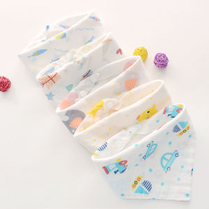 Set 5 Khăn Yếm Sợi Tre Có Cúc Bấm Wooji Yếm Dãi Tam Giác Cúc Bấm Thân Thiện Với Bé