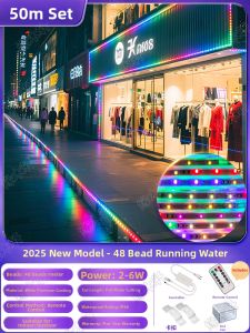 YUANMUXUAN | Rainproof Multicolor Running Light Shop Sign 220V