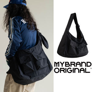 Lazy Style Mens Crossbody Bag Large Capacity Commuter Backpack Street Trend Soft Nylon Youth Shoulder Bag with Zipper for Leisure