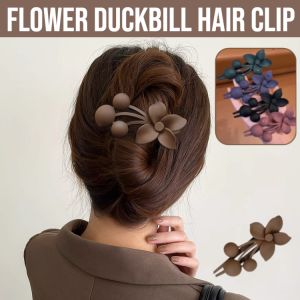 Elegant And Versatile Flower Duckbill Hair Clip Back Of Head Updo Hair Grips Simple Hair Cards Comfortable To Wear