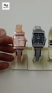 Rovina 78026 Jam Tangan Wanita Original Kotak Permata Anti Air Kuarsa Bisnis Santai - Baterai Cadangan (BISA COD) Wanita Jam Tangan Cewek