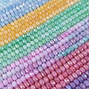 6mm Multicolored Porcelain Crystal Glass Beads Faceted Flat Round Beads For Jewelry Making DIY Craft Accessories Wholesale Suppl