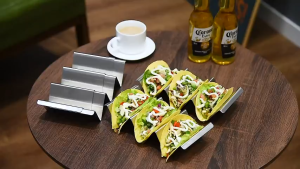 [24H SHIP] Stainless Steel Taco Mold Holder Wave Shape Tortilla Stand Rack Fried Food Drain Tray