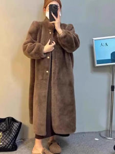 Eco-Friendly Long Sheepskin Coat Womens Thickened Fur Jacket Autumn Winter New Style Integrated Leather And Fur Coat