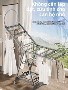 SHUHONG | Aluminum Alloy Wing Shape Foldable Floor Standing Laundry Drying Rack Indoor Outdoor